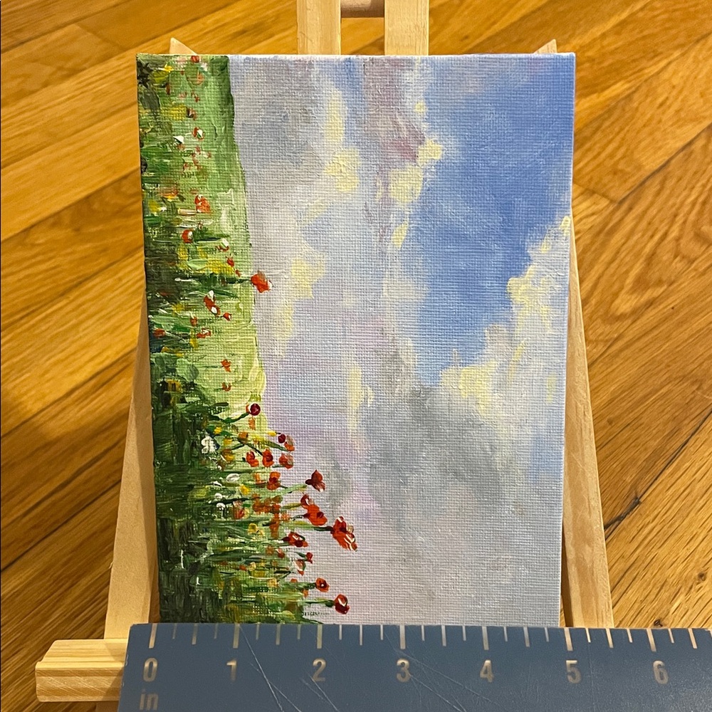 Original Painting! Poppies in Field Landscape Canvas Art - Picture 7 of 7